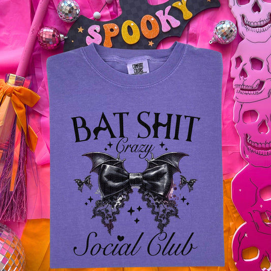 Bat shit crazy social club comfort colors tshirt
