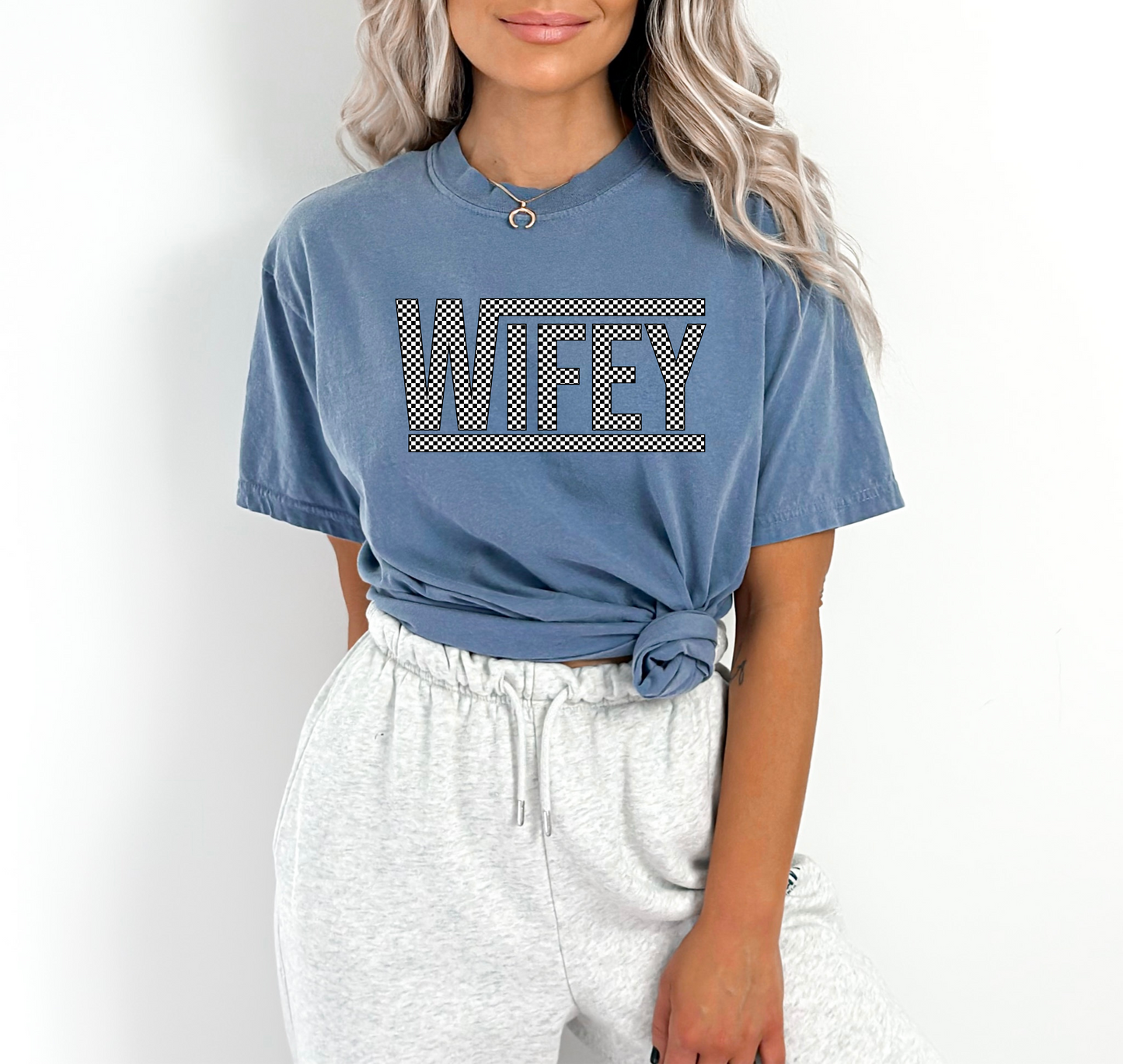 Wifey Checkered - Comfort Colors
